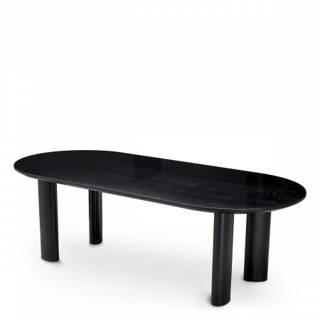 SALE % - Masă dining, Mogador S furnir negru, Dims: L. 244 | W. 109.5 | H. 77  (CM)