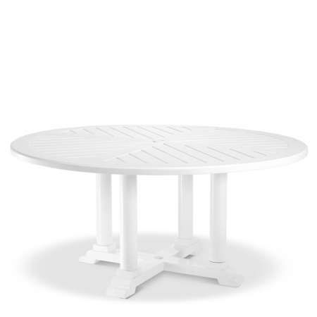 TERASA SI GRADINA - Masă exterior Bell Rive rotundă L albă, Dims: Ø 160 | H. 75  (CM)