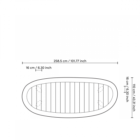 Masă exterior Free Form din tec natur, Dims: L. 258.5 | W. 110 | H. 76  (CM) [7]
