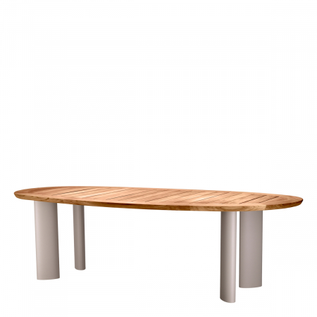 Masă exterior Free Form din tec natur, Dims: L. 258.5 | W. 110 | H. 76  (CM) [4]