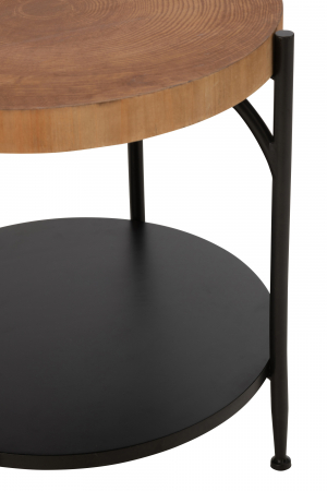 Masa Laterala Bio, Mdf/Fier Negru/Natur [4]
