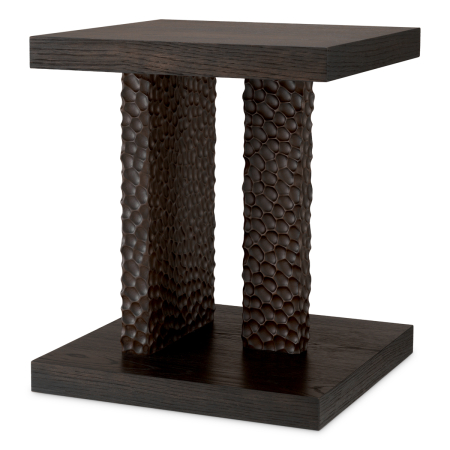 LIVING - Masa laterala Bravon furnir stejar abanos |L. 47 | W. 47 | H. 56 cm 