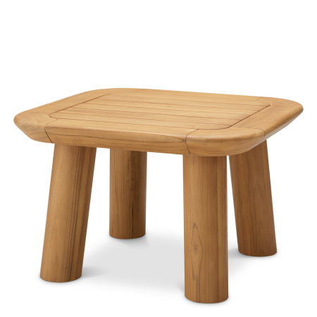 LIVING - Masa laterala de exterior Weston din lemn de tec natural |L. 60 | W. 60 | H. 40 cm 