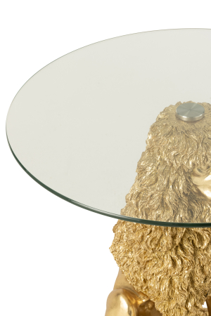 Masa laterala Pudel, rotunda din polirasina, auriu [5]