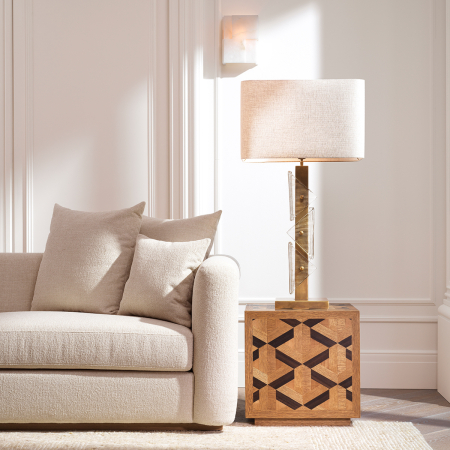 LIVING - Masa laterala Rubicon furnir de stejar |L. 50 | W. 50 | H. 50 cm