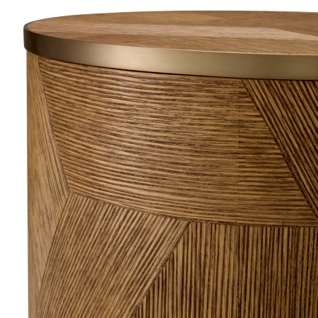 Masa laterala Velutto furnir de stejar sculptat caramel, finisaj alama periata |Ø 50 | H. 53.5 cm  [3]