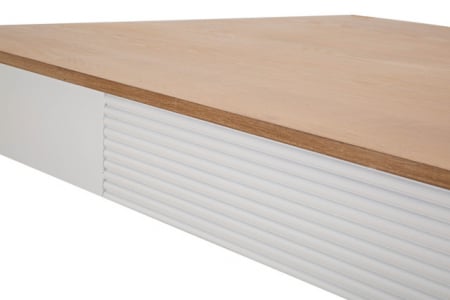 Masa Matera, Lemn/MDF/Fier, Alb/Maro, 80x180x60 cm [5]