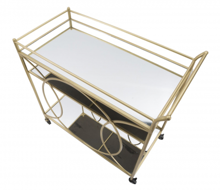 Masa mobila, fier/MDF/oglinda, auriu, 80X40X80 cm [5]