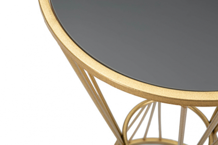 Masa Super, Fier/MDF/Oglinda, Auriu, 80x40x40 cm [4]