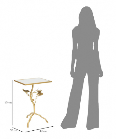 Masa Tisty, Fier/MDF/Oglinda, Auriu, 60x40x30 cm [7]