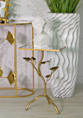 Masa Tisty, Fier/MDF/Oglinda, Auriu, 60x40x30 cm [6]