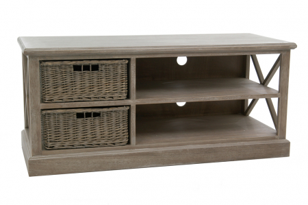 Mese TV - Masa Tv, Lemn, Gri/Natural, 120x49x53.5 cm