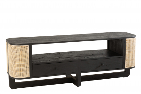 Mese TV - Masa TV Molly, Lemn, Negru, 140x40x50 cm