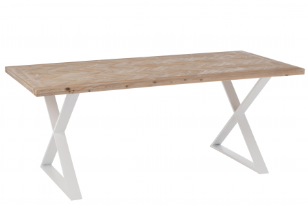 SALE % - Masa Zigzag, Lemn, Alb, 200x95x79 cm