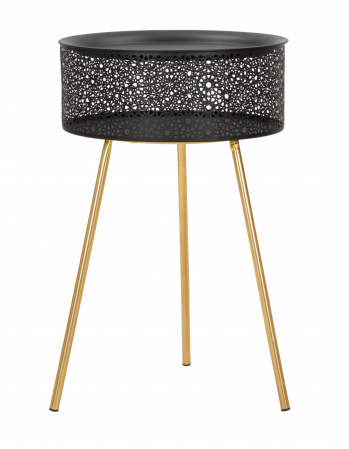 Masuta Blacky, Fier, Auriu/Negru, 65x40x40 cm [1]