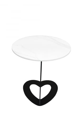 Masuta Heart, negru-alb, 50x54 cm [1]