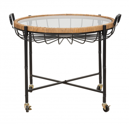 Masuta Cebu, Fier/Sticla/Rattan, Multicolor, 70.5x57x65 cm [1]