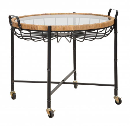 Masuta Cebu, Fier/Sticla/Rattan, Multicolor, 70.5x57x65 cm [2]