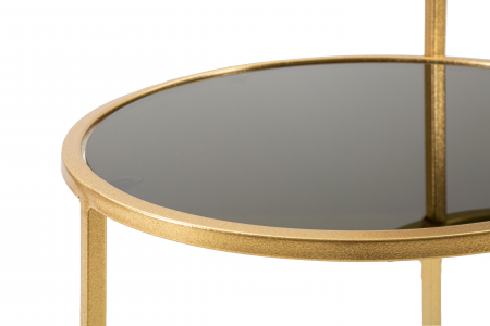 Masuta de cafea 2 Levels, Fier/Sticla, Auriu, 60.5x50x40 cm [3]
