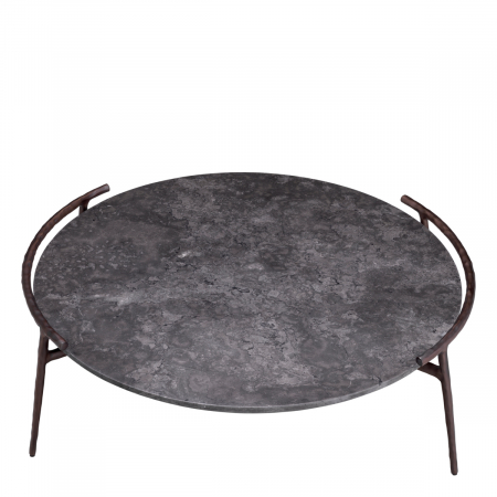 Măsuță de cafea, Arca, finisaj bronz, marmura gri , Dims: Ø 106 | H. 35.5  (CM) [2]