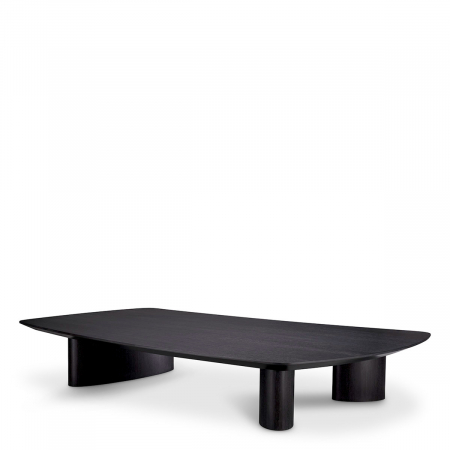 LIVING - Măsuță de cafea, Bergman, furnir din stejar, gri carbune, Dims: L. 185 | W. 120 | H. 30  (CM)