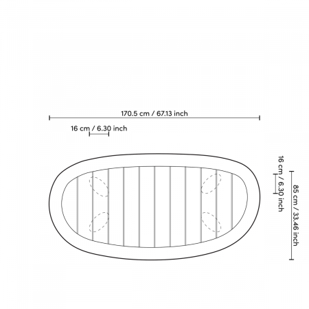 Măsuță de cafea, Free Form din tec natur de exterior , Dims: L. 170.5 | W. 85 | H. 34.5  (CM) [6]
