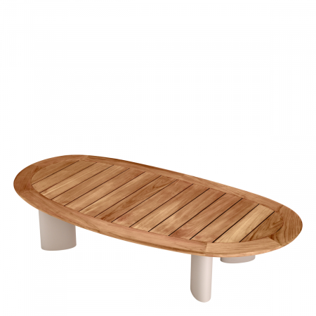 Măsuță de cafea, Free Form din tec natur de exterior , Dims: L. 170.5 | W. 85 | H. 34.5  (CM) [2]