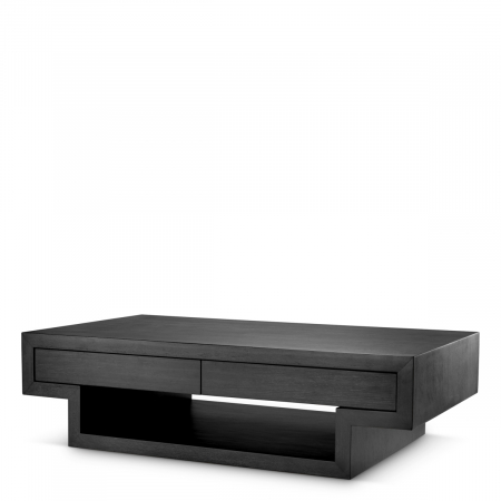 LIVING - Măsuță de cafea, furnir din stejar, gri carbune Rialto, Dims: L. 140 | W. 80 | H. 40  (CM)
