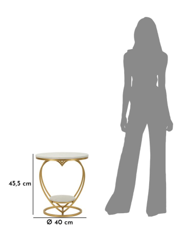 Masuta de cafea Inima, aurie cm ø 40x45,5 [7]