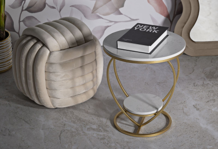 Masuta de cafea Inima, aurie cm ø 40x45,5 [6]