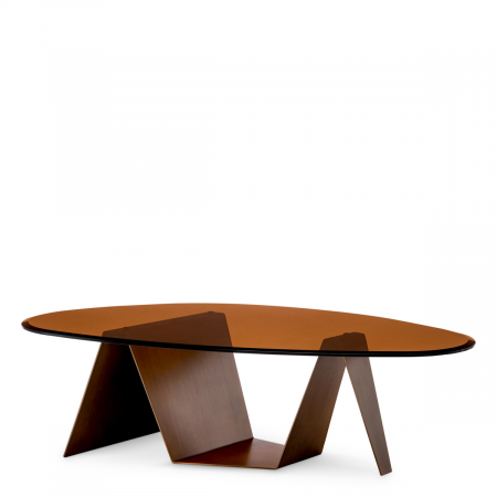 LIVING - Măsuță de cafea, Lavello finisaj alama , Dims: L. 130 | W. 70 | H. 38  (CM)
