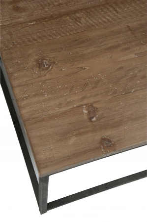Masuta de cafea, Lemn/Metal/Fier, Maro/Negru, 60x60x41 cm [3]