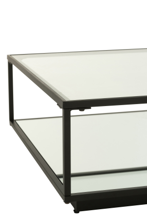 Masuta de cafea metal/sticla neagra, L [3]