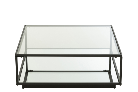 Masuta de cafea metal/sticla neagra, L [2]