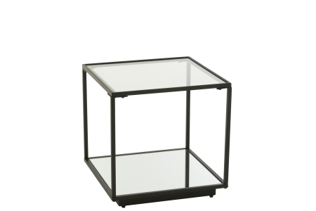 Masuta de cafea metal/sticla neagra, S [1]