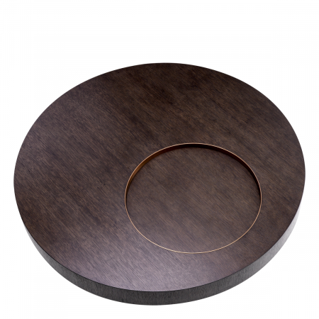 Măsuță de cafea, Otus rotunda, furnir din stejar, mocha, finisaj alamă, Dims: Ø 110 | H. 30.5  (CM) [2]