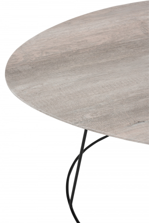 Masuta de cafea Oval Distorted, Mdf/Fier, Negru/Gri, 69x55x45 cm [2]