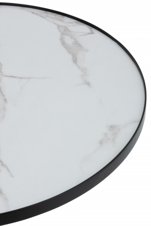 Masuta de cafea Round, Mdf/Fier, Alb/Negru, 80x80x40 cm [2]