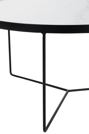 Masuta de cafea Round, Mdf/Fier, Alb/Negru, 80x80x40 cm [1]