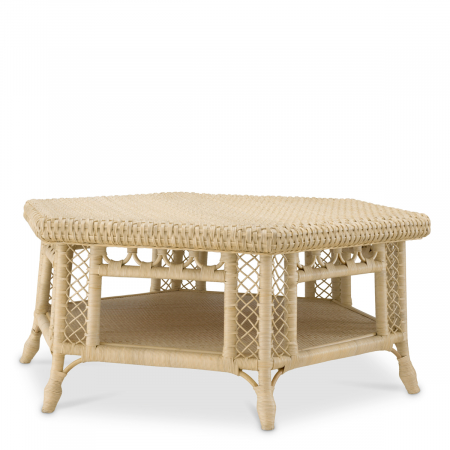 LIVING - Măsuță de cafea, Saba Hexagon ratan natur, Dims: L. 120 | W. 105 | H. 50  (CM)