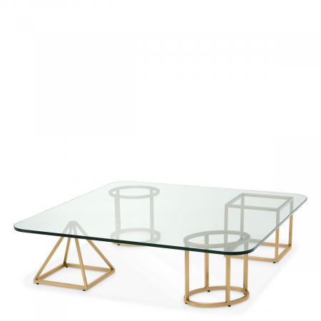 LIVING - Măsuță de cafea, Speiser finisaj alamă, Dims: L. 120 | W. 120 | H. 30  (CM)