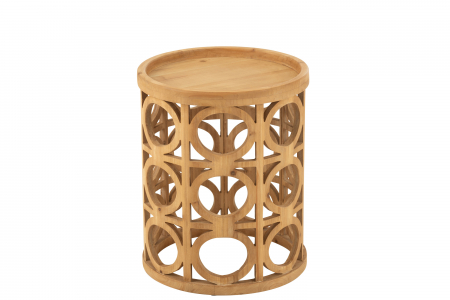 DORMITOR - Masuta de colt Carving, Lemn de Brad/Mdf, Natur