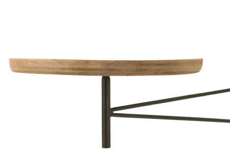 Masuta de perete Turning, Metal/Lemn, Negru/Natural, 55x30.5x111 cm [1]
