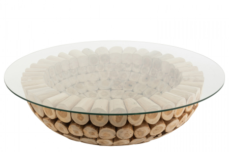 Masute - Masuta Discs, Lemn, Maro, 110x110x30 cm