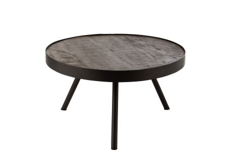 SALE % - Masuta Fien, Lemn/Metal, Maro, 60x60x33 cm