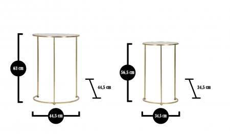 Set 2 masute Glam Simply, Fier/Sticla, Auriu, 63/56,5x44/34,5x44/34,5 cm [6]