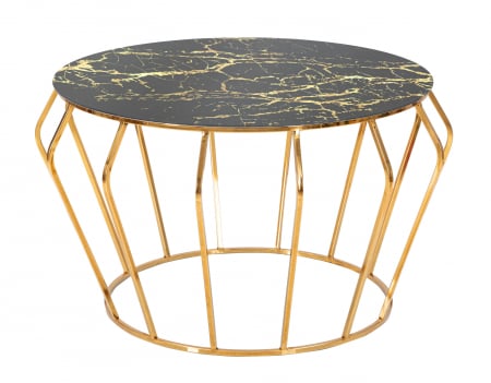 Masuta Histor, Fier/Sticla, Auriu/Negru, 78x44.8x78 cm [5]