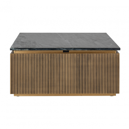 Masuta Ironville, Metal/Marmura/Lemn, Auriu/Negru, 41x90x90 cm [4]