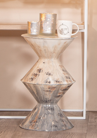 LIVING - Masuta laterala, "Boulevard", Metal, bej, maro, crem, PU 1, H 52 cm, A. 31 cm