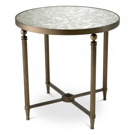 LIVING - Măsuță laterală, Bowery, finisaj bronz, Dims: Ø 60.5 | H. 60  (CM)